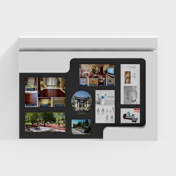 Stylish Low-Polygon Wall Panel 3D model for Creative Spaces