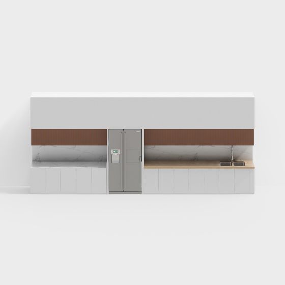 Minimalist Kitchen 3D model Design for Modern Urban Spaces