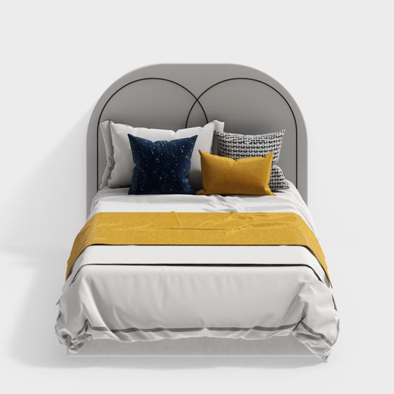 Camera da Letto Moderna per Bambini con Letto Queen