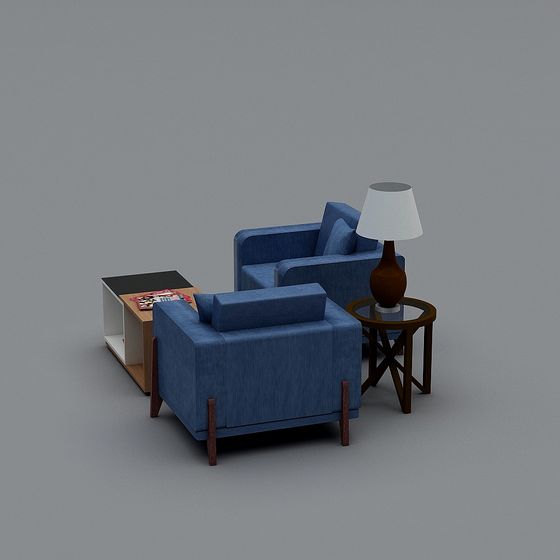 Urban Living Room 3D model for Modern Aesthetics