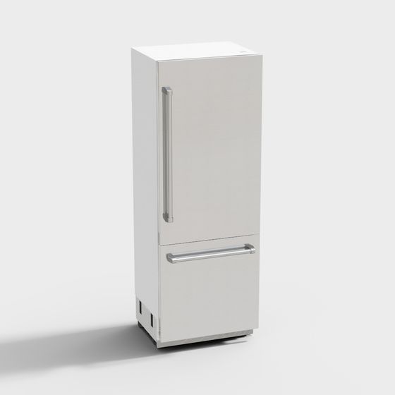Stylish Low-Poly Refrigerator 3D model