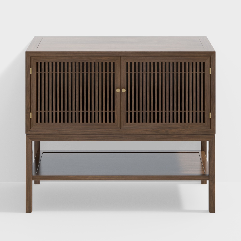 Brown Dining Side Cabinet 3D Model