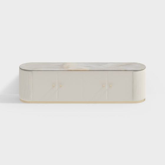 Stylish Low-Poly TV Cabinet 3D model for Modern Spaces