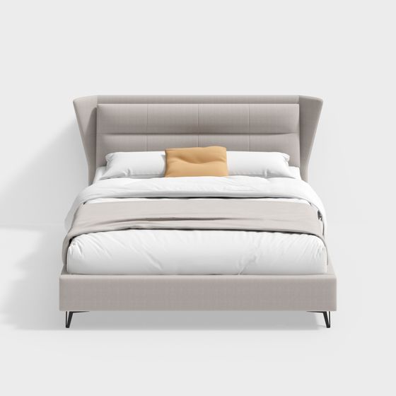 Elegant Low-Poly Bed 3D model for Modern Design