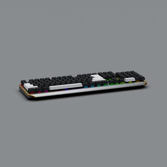 Stylish Low-Poly Keyboard 3D model