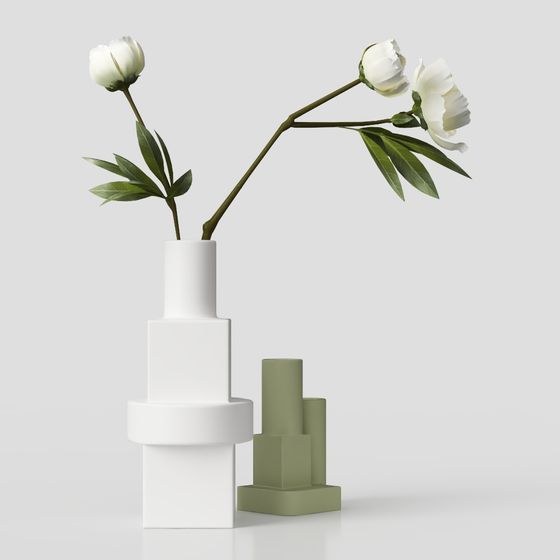 Stylish Geometric Vase 3D model for Modern Designs