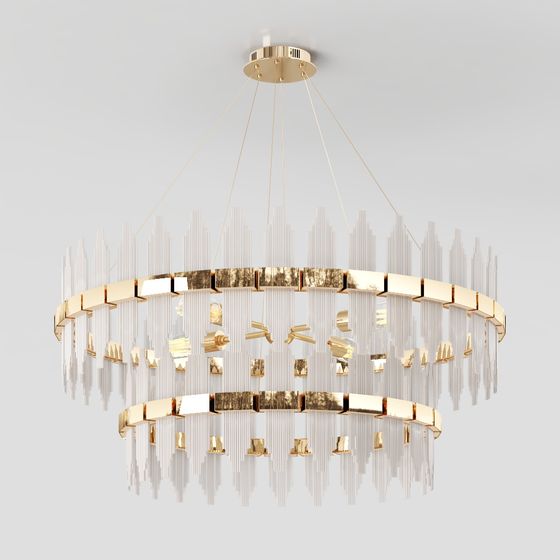 Art Deco Glam Chandelier 3D model