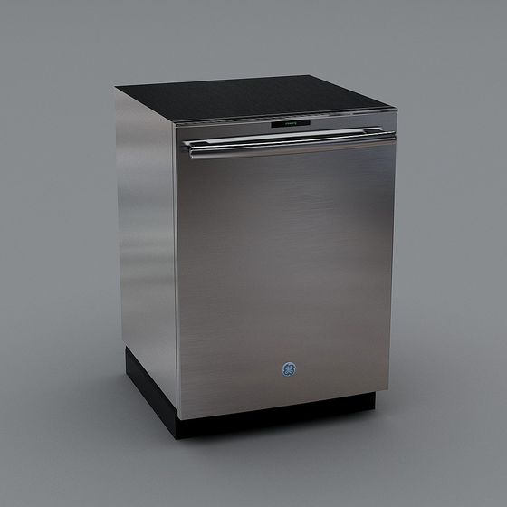 Sleek Stainless Steel Dishwasher 3D model