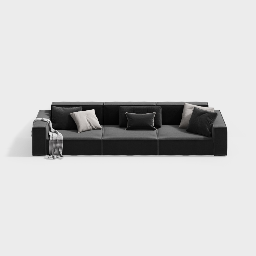 Urban Comfort Sofa 3D Model – Minimalist Leather Design
