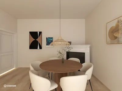 Modern Minimalist Dining Room with Earth Colors