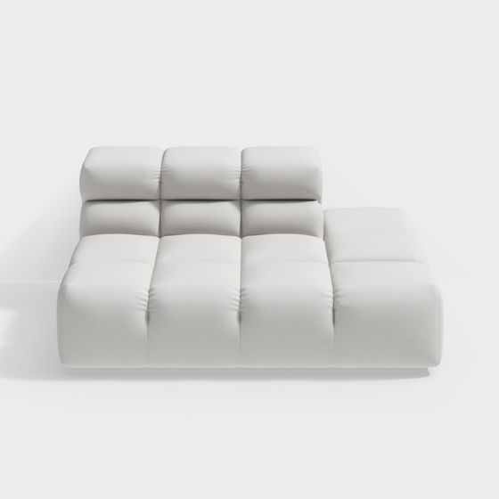 Elegant Low-Polygon Sofa 3D model for Modern Spaces