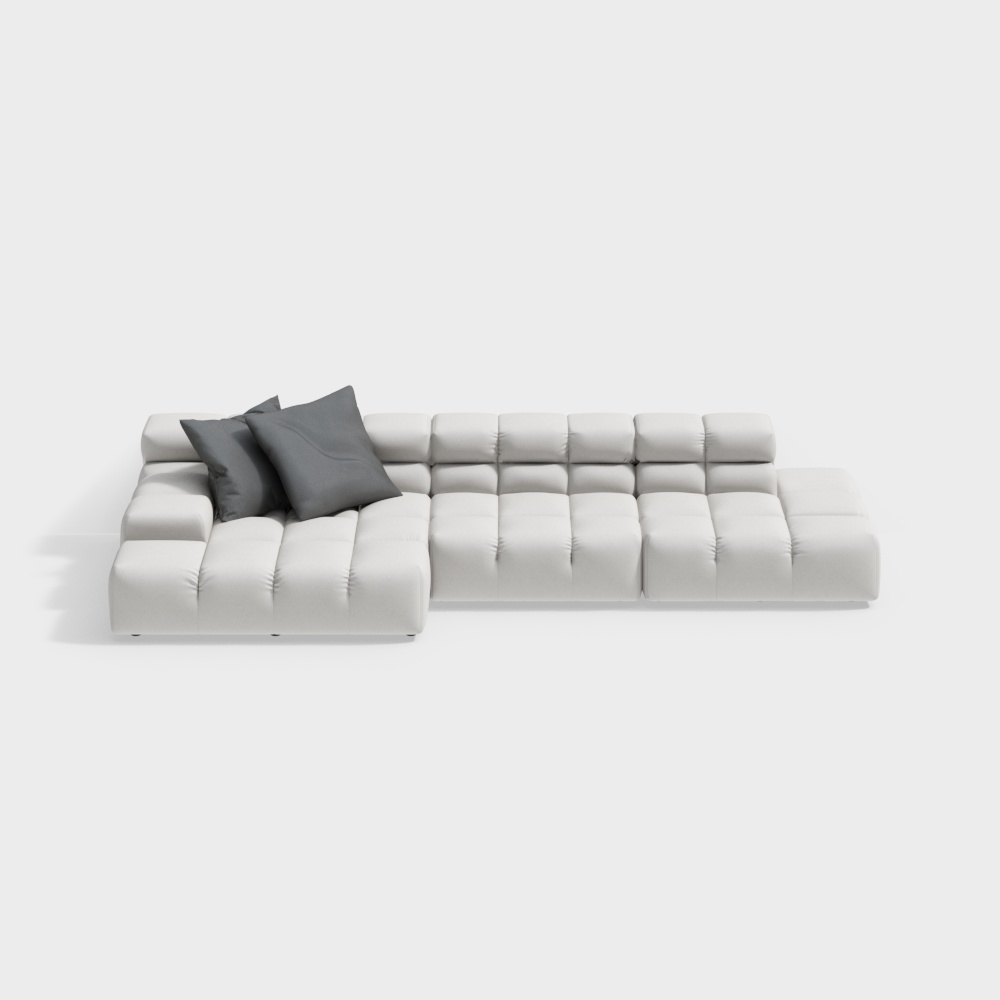 Elegant Minimalist Sofa 3D model for Modern Interiors