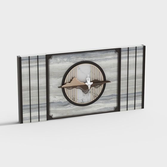 Elegant Marble Art Panel 3D model