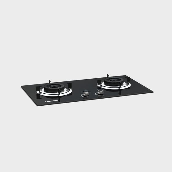 Stylish Black Gas Stove 3D Model