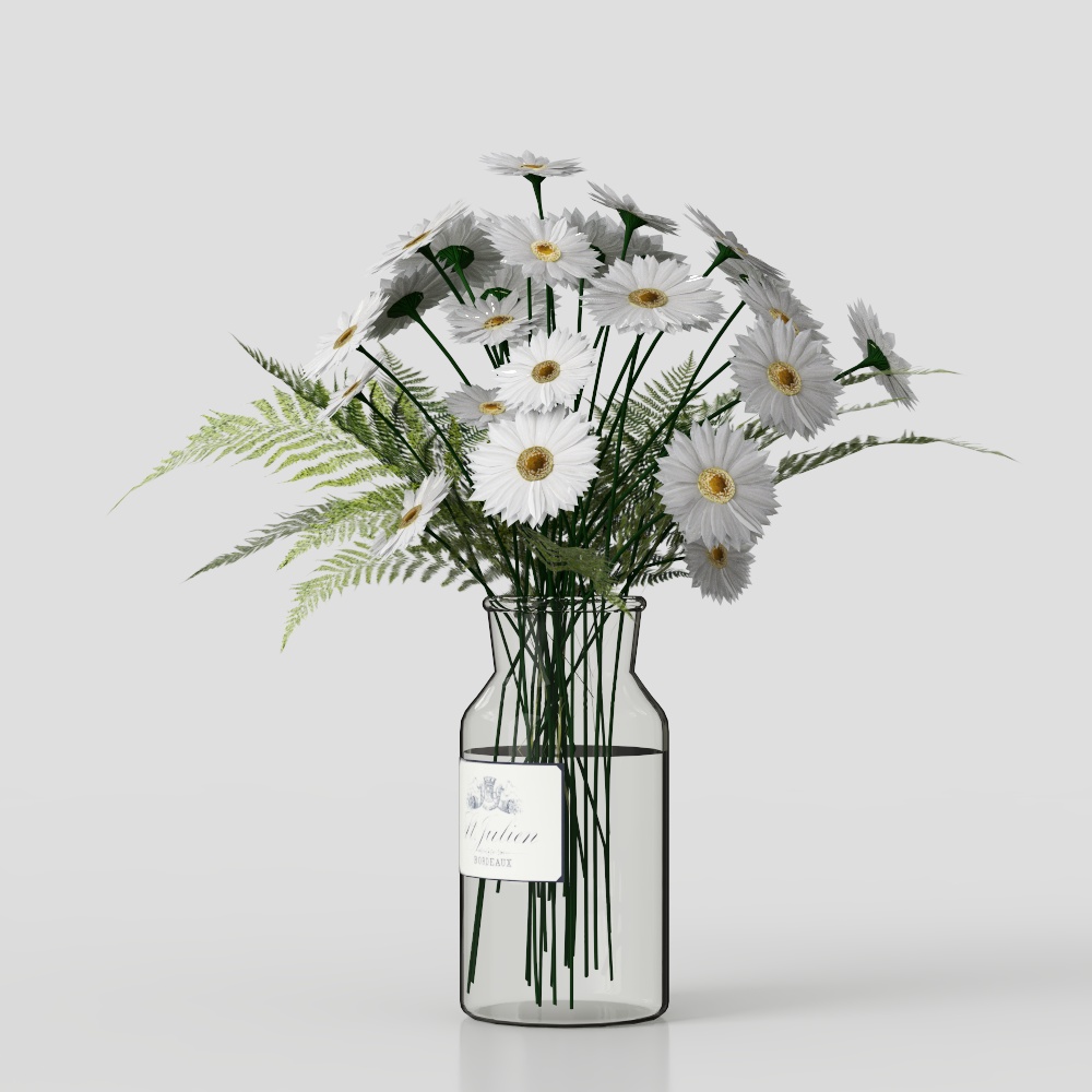 Daisy Garden 3D Model – Low-Poly Floral Design