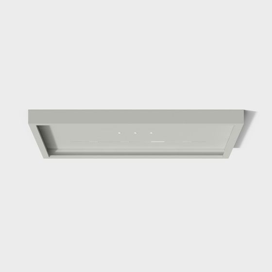 Sleek Gray Flat Top with Return Light Trough 3D Model