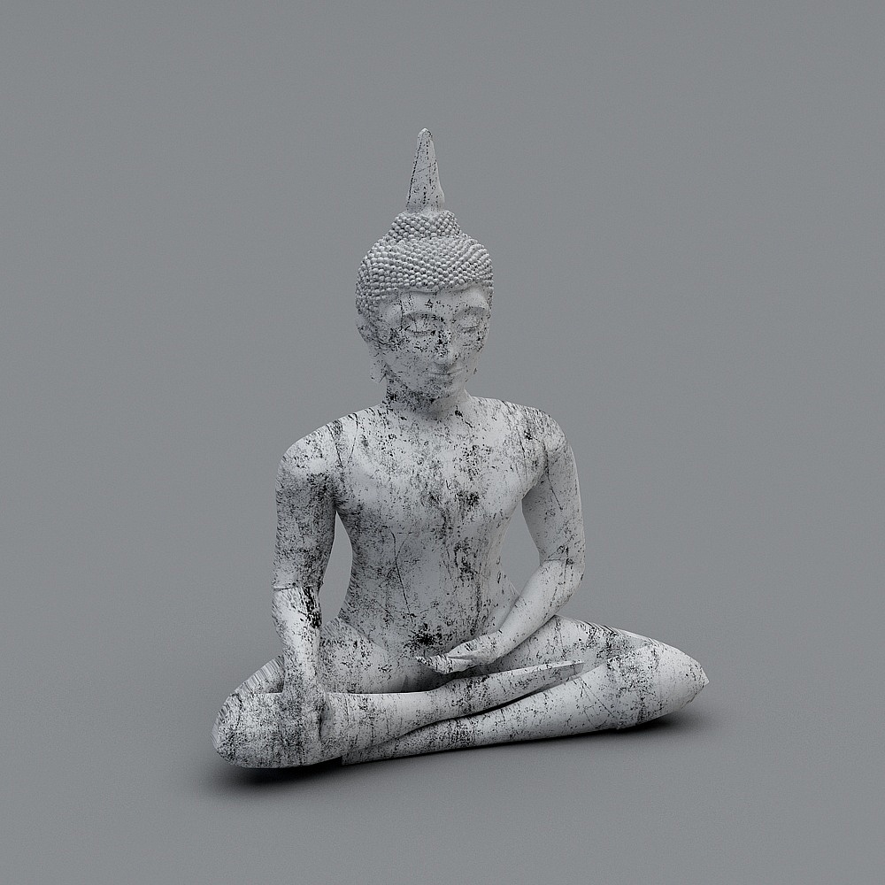 Zen Buddha 3D model with Tranquil Aesthetics