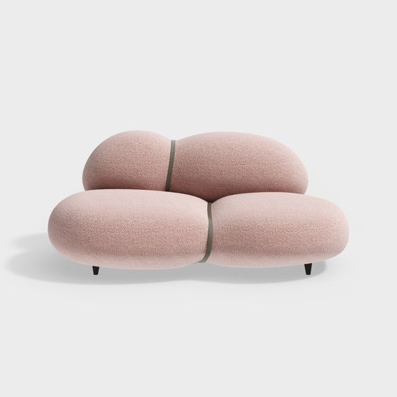 Stylish Pink Sofa 3D model for Modern Interiors