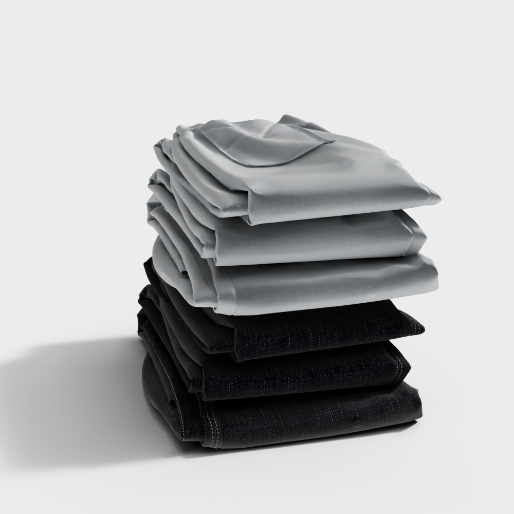 Stacked Denim Minimalist 3D model