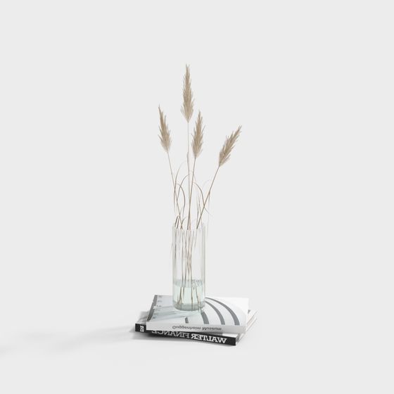 Glass Vase with Hay 3D model for Elegant Designs