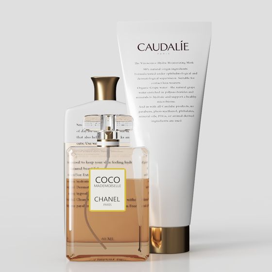 Chanel Coco Mademoiselle Perfume & Caudalie Moisturizing Mask 3D model