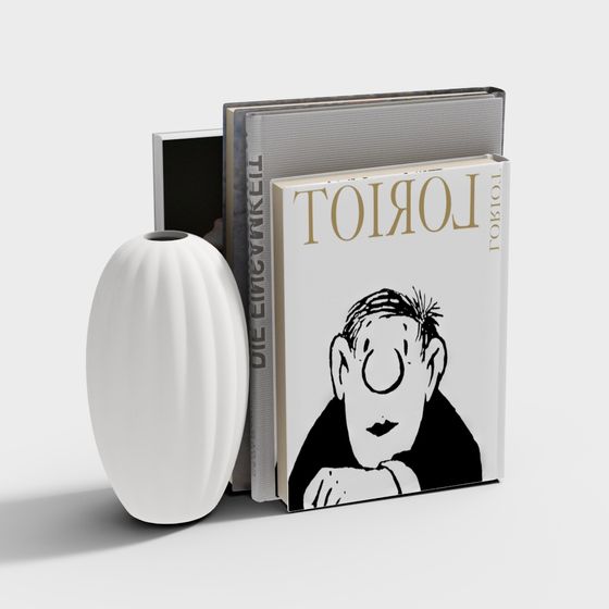 Gray Books 3D Model for Elegant Interiors