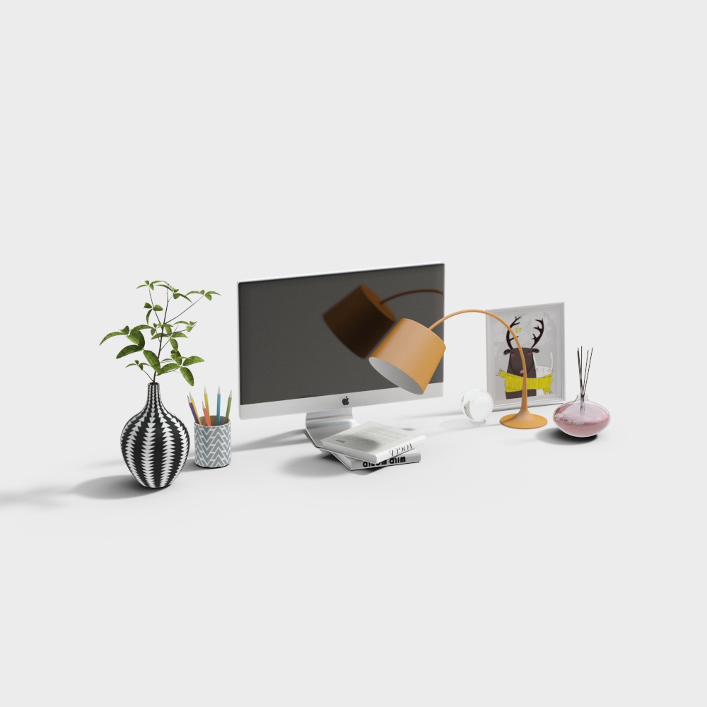 Modern Minimalist Workspace 3D model