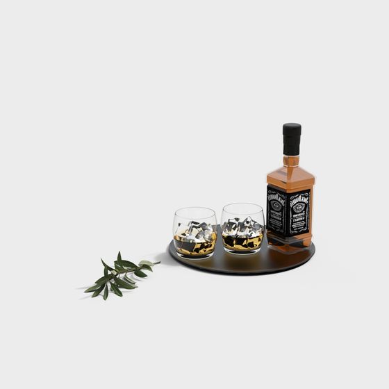 Stylish Whiskey Set 3D model for Creative Projects