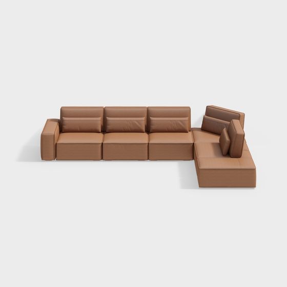 Unique Low-Polygon 3D Sofa Model