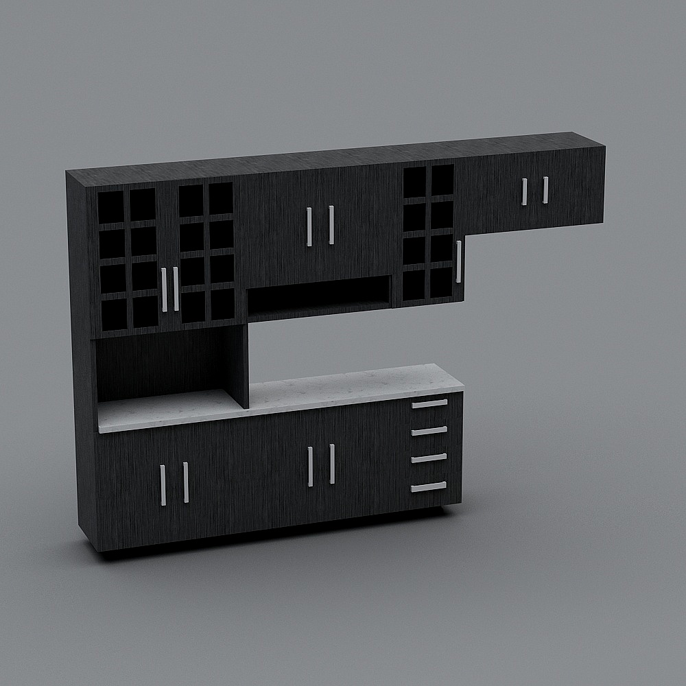 Stylish City Living Room TV Stand 3D model