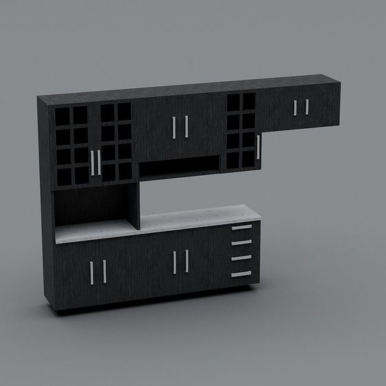 Stylish City Living Room TV Stand 3D model