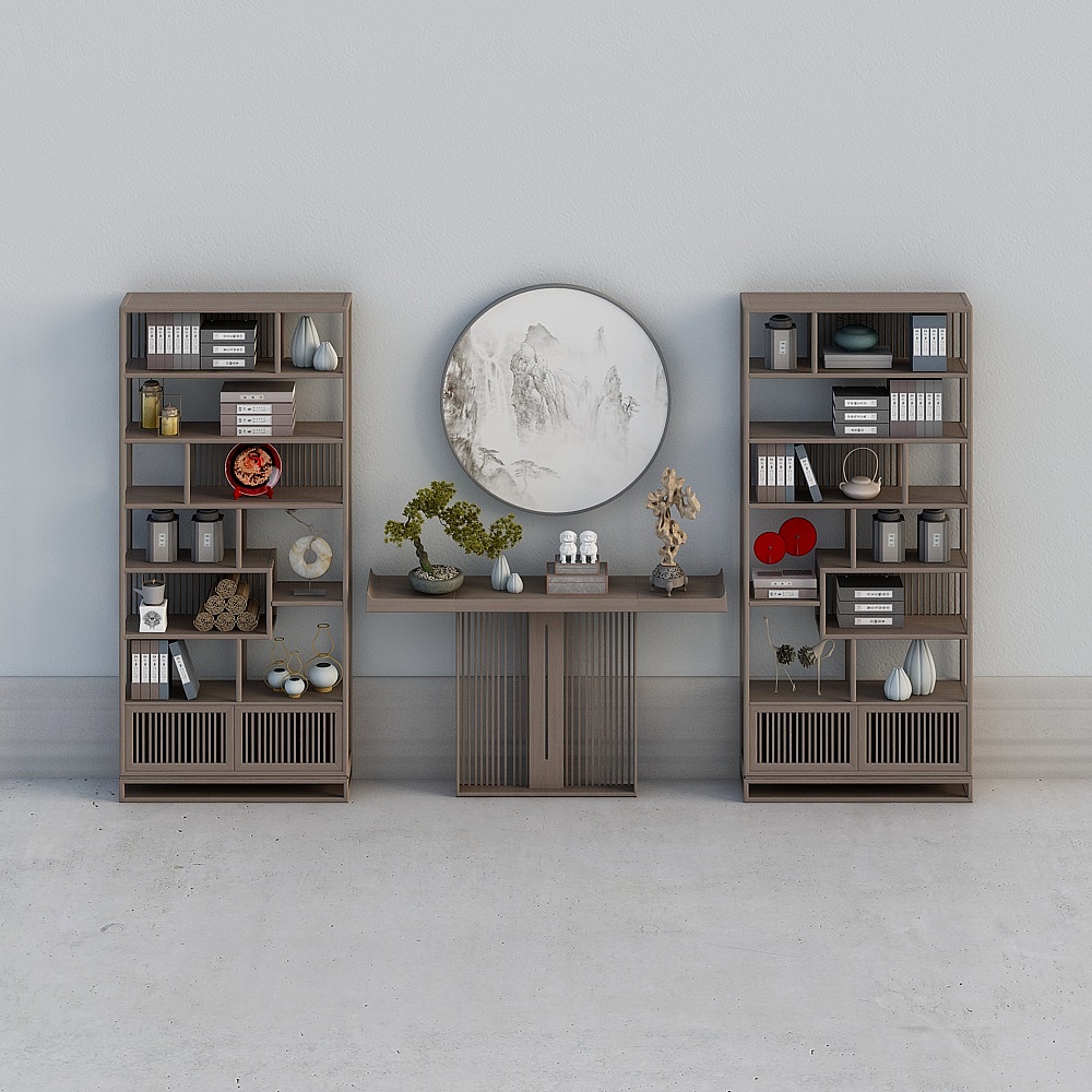 새로운 중국 스타일 입구 캐비닛 입구 데크 장식 캐비닛