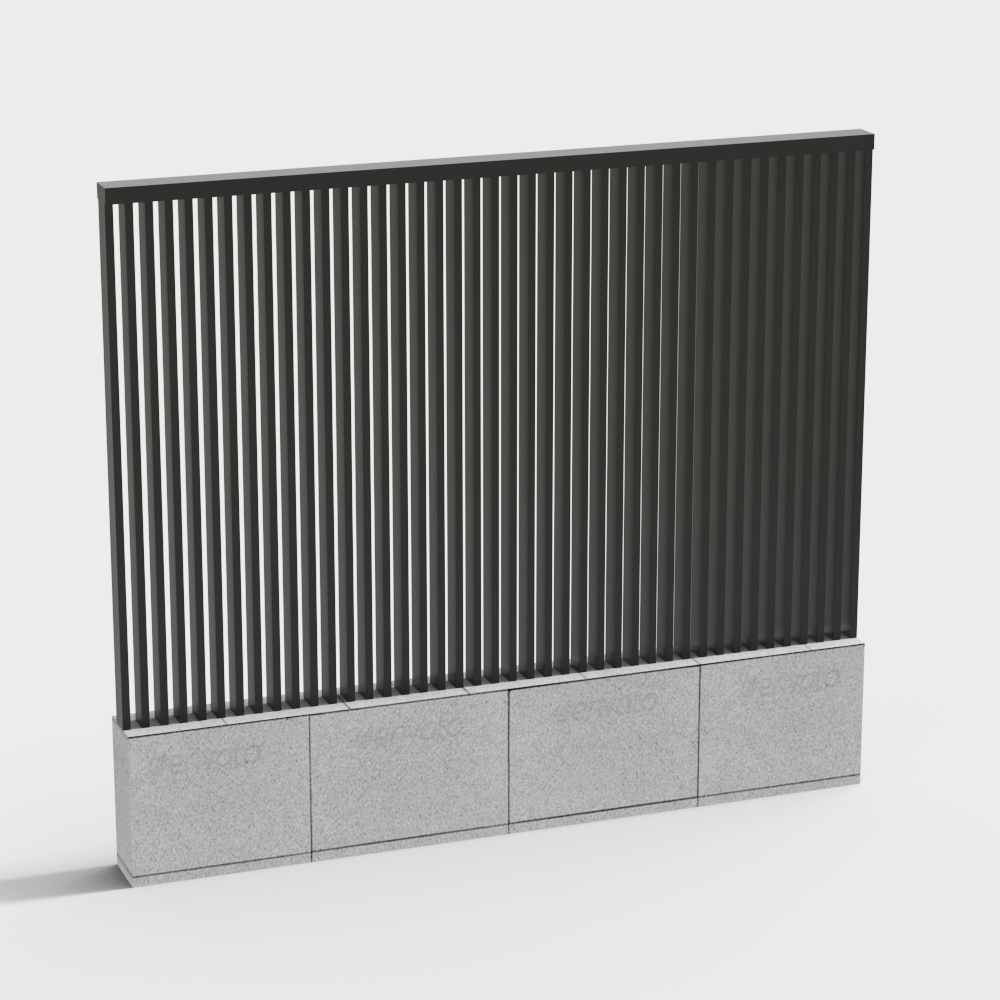 4-yard wall_iron fence