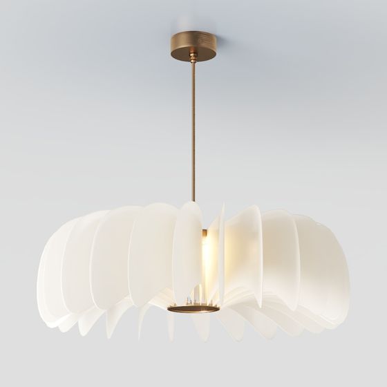 Elegant Floral Pendant Light 3D model