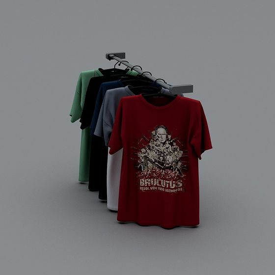 Elegant Hanging T-Shirt Rack 3D model for Creative Projects