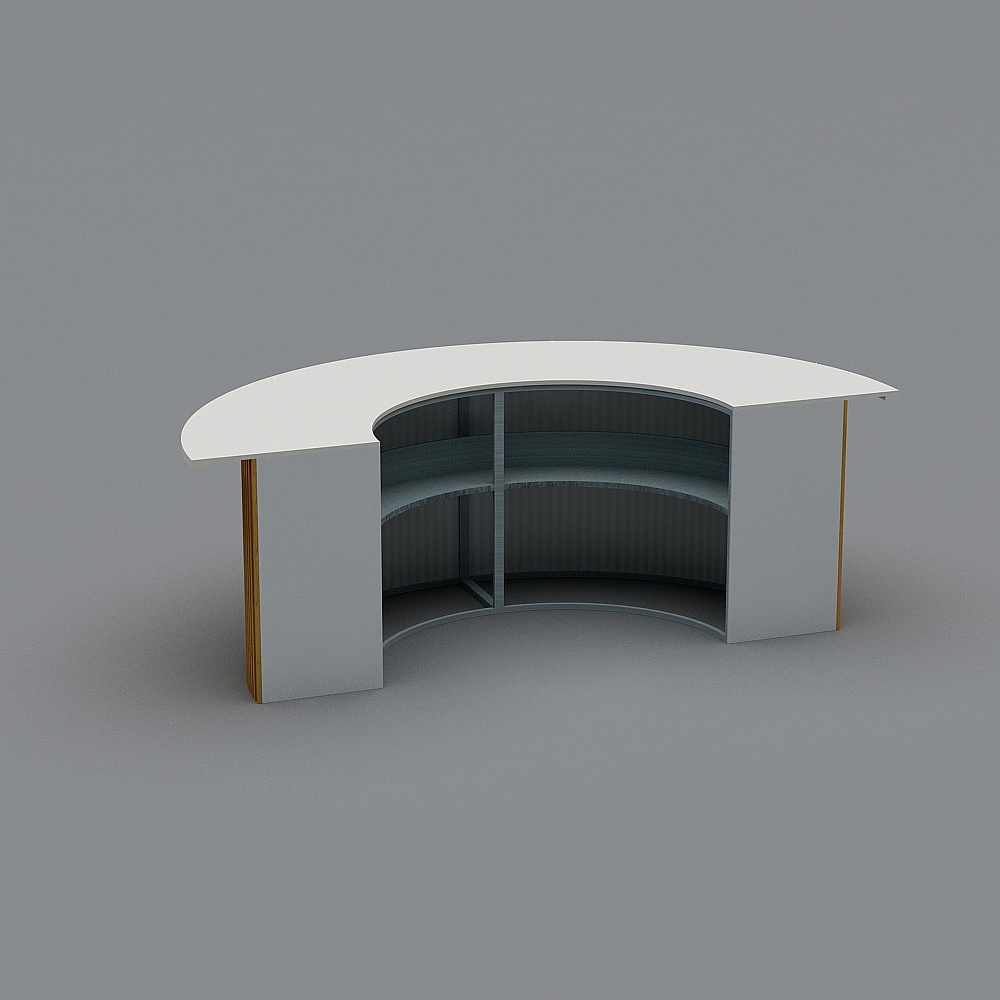 Futuristic Semi-Circular Reception Desk 3D model