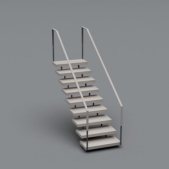 Elegant Low-Poly Staircase 3D model