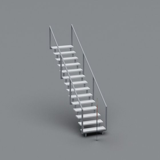 Sleek Low-Poly Staircase 3D model
