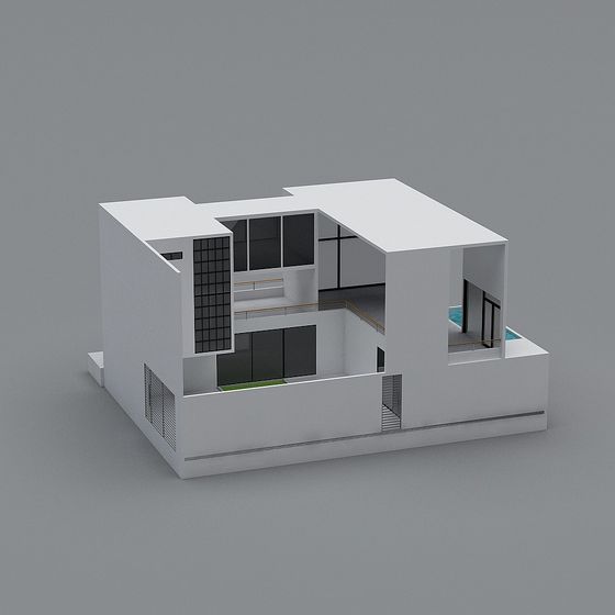 Minimalist Modern Building 3D model
