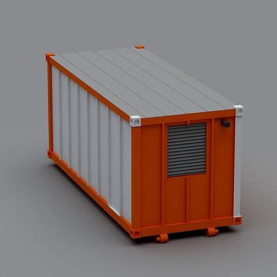 Low-Polygon Industrial Container 3D Model
