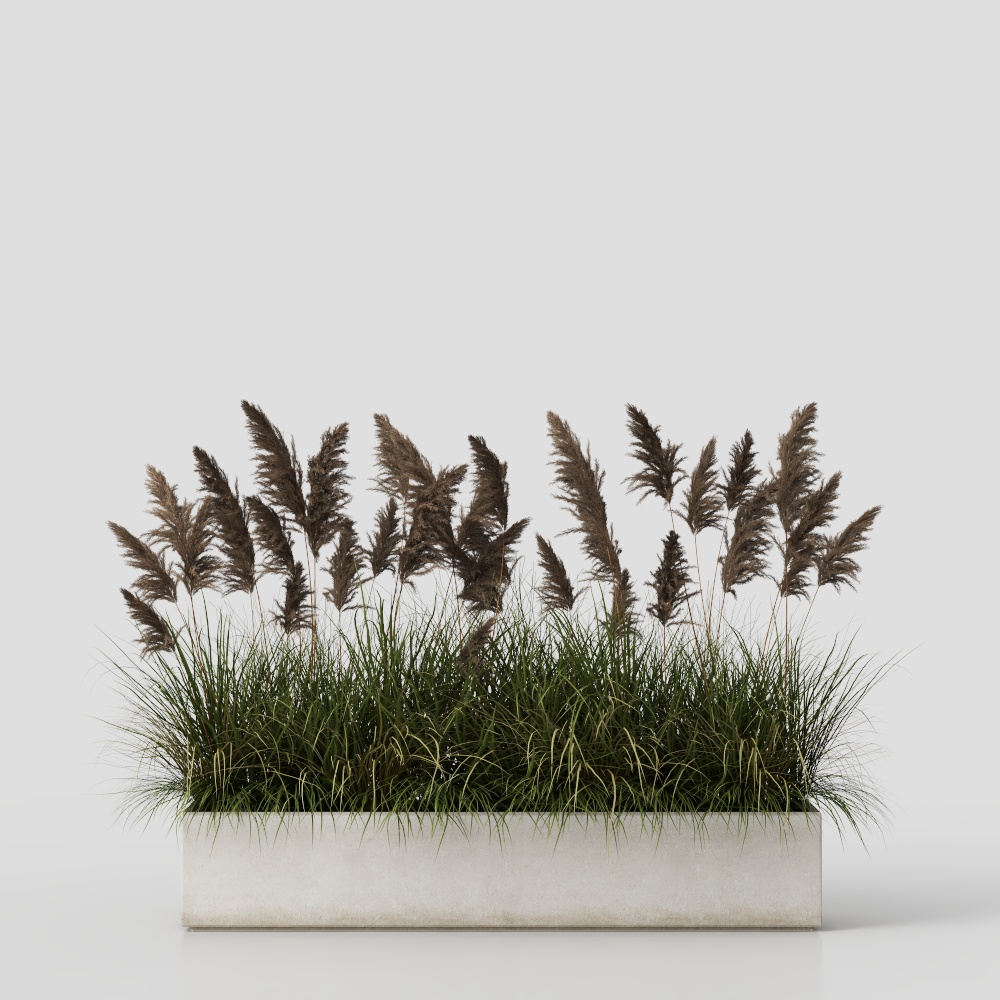Realistic Grassland Flower Bed 3D Model
