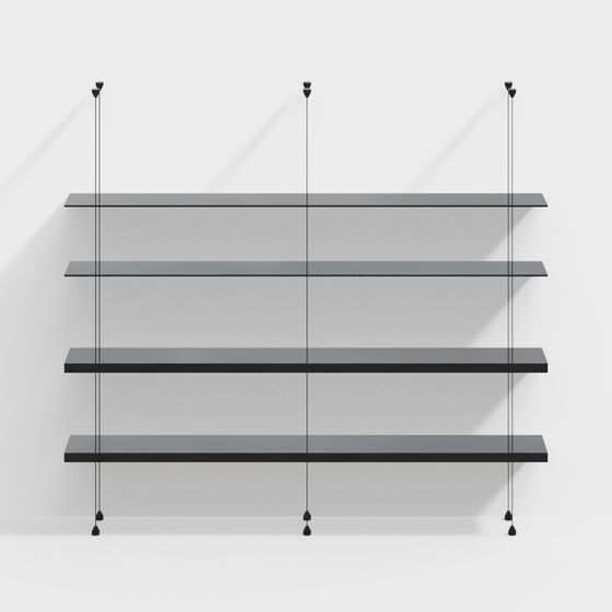 Modern Suspended Bookshelf 3D model