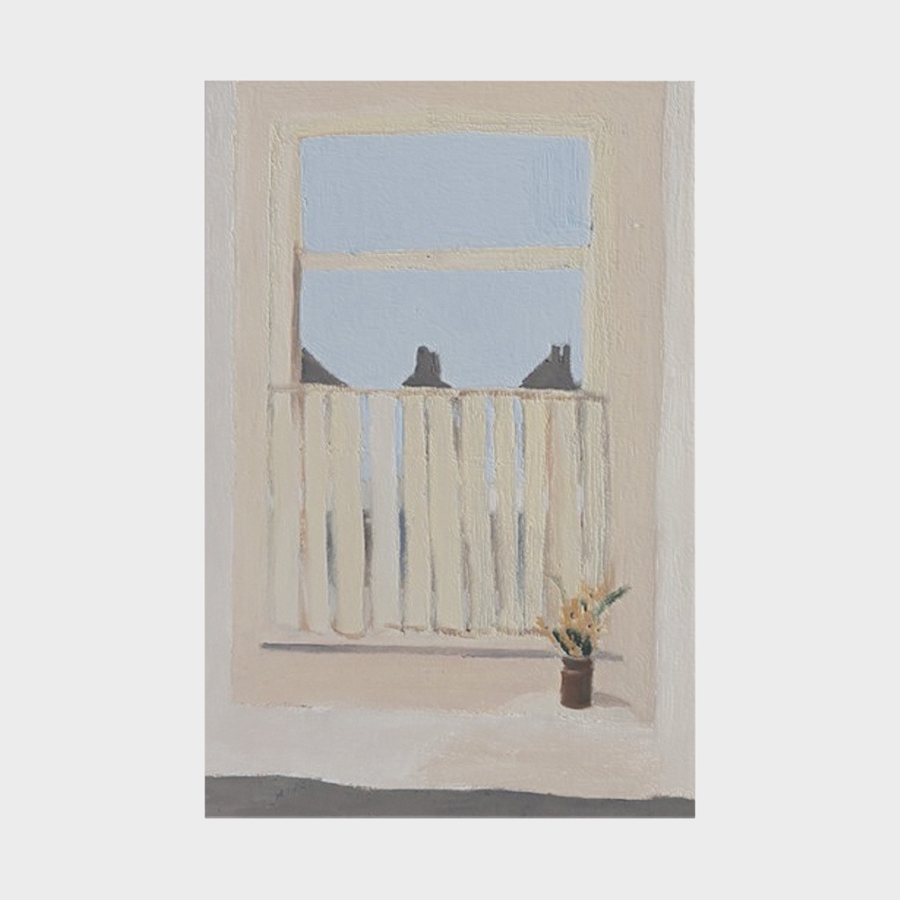 Serene Window View 3D Model – Soft Toned Interior Scene