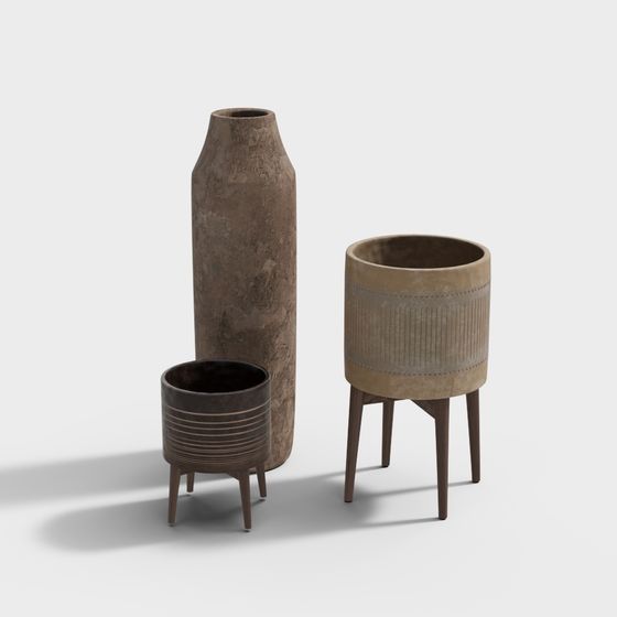 Stylish Low-Polygon Vase 3D Model for Unique Decor