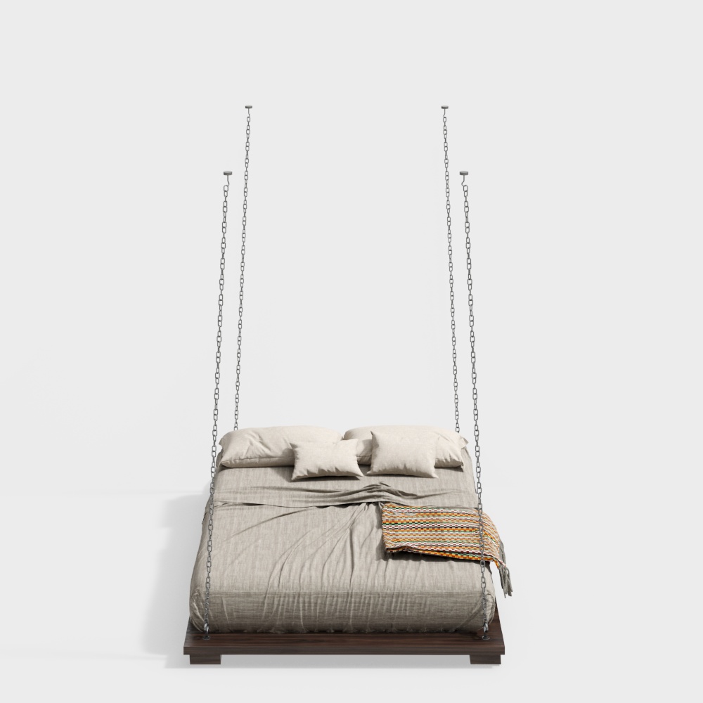 Giường đôi phong cách Wabi-sabi