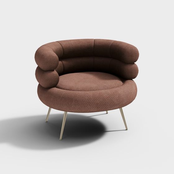 Stylish Curved Low-Poly Armchair 3D model