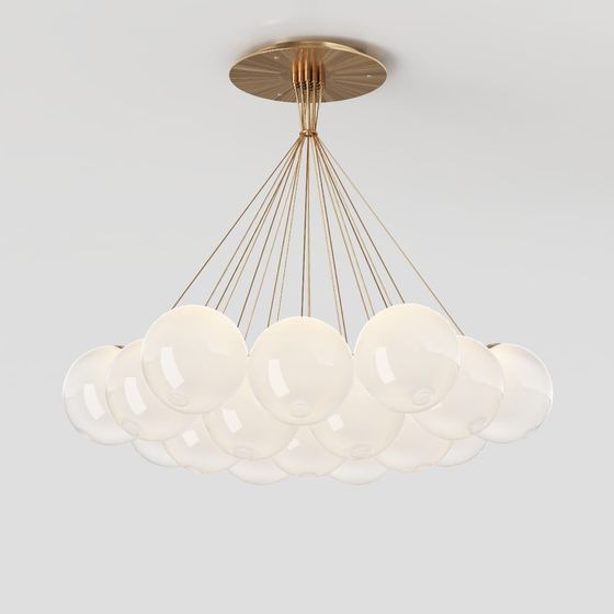 Elegant Golden Hanging Light 3D model