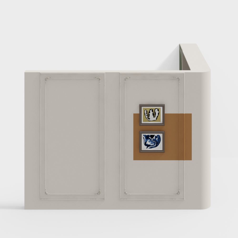 French Cream Style Background Wall Shoe Cabinet