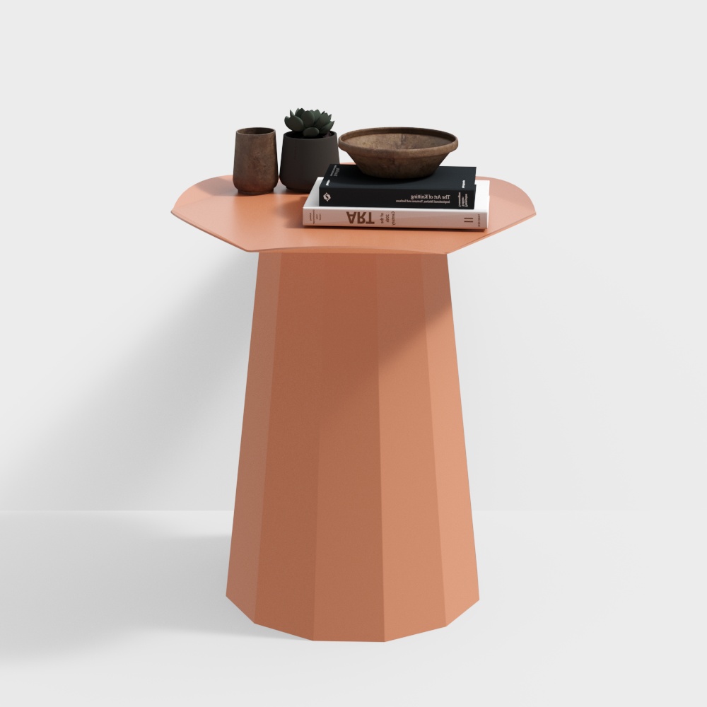 Geometric Art Side Table 3D Model – Coral Modern Design