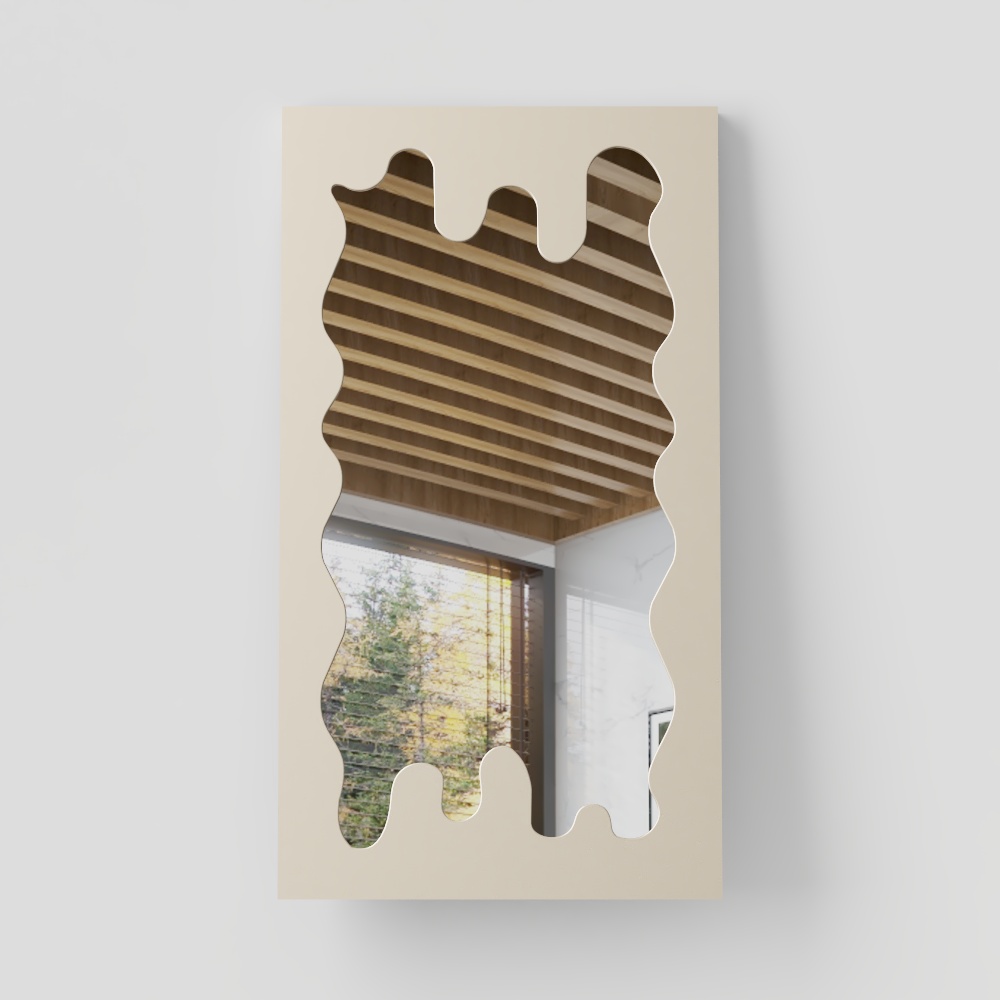 Miroir de vêtement de style crème moderne